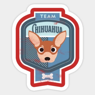 Team Chihuahua - Distressed Chihuahua Beer Label Design Sticker